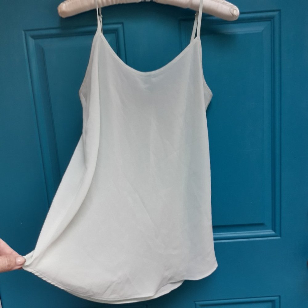 Silk Cami Camisole Top Adjustable Spaghetti Straps Camisole Light Green Sage S